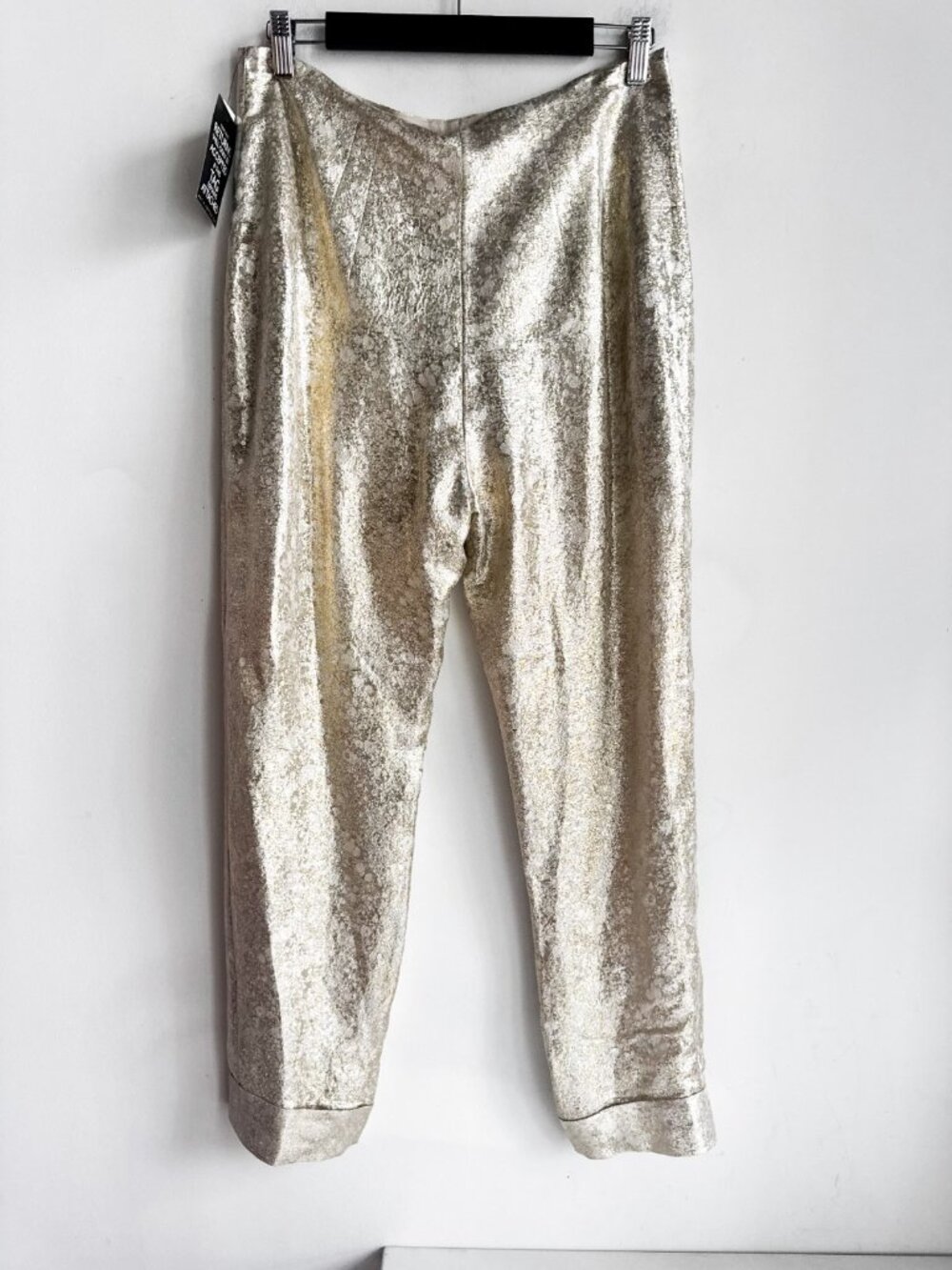 Pedro del Hierro Madrid Sil Blend Gold Brocade Pants 44 M - Picture 6 of 7
